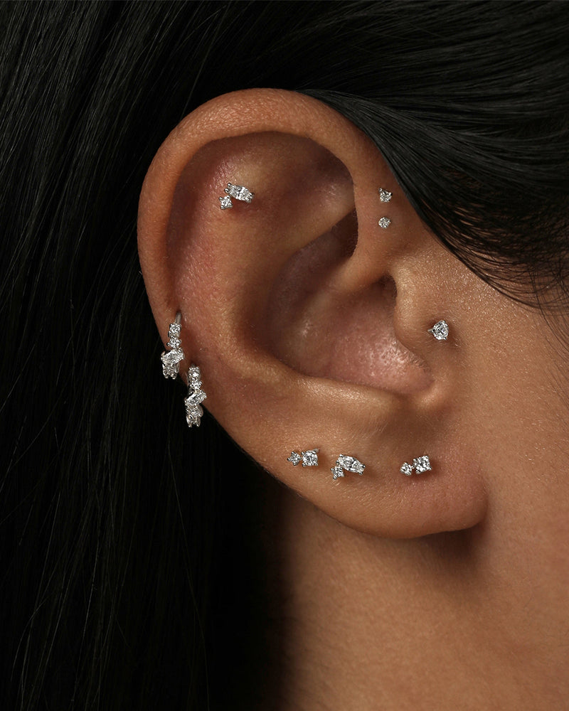 Fine Gossamer Cartilage Earring II White Gold | Sarah & Sebastian onBody
